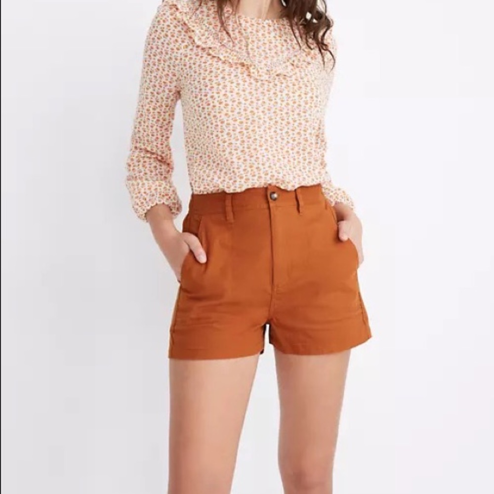 Madewell burnt orange camp shorts. Size XS.